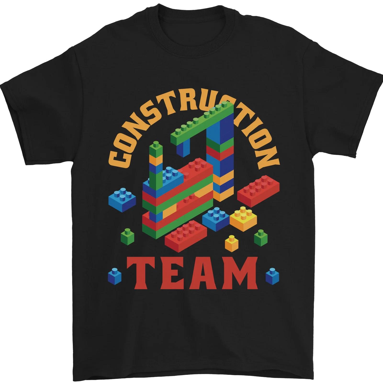 

Construction Funny Building Blocks Bricks Mens T-Shirt 100% Cotton L