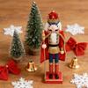 Christmas Nutcrackers Ornament Small Wooden Soldier Christmas Decorations Nutcrackers Figure Ornament for Table Shelf