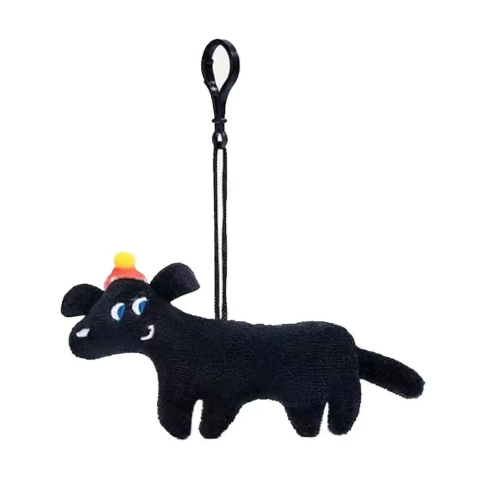 

Novel Anime-Style Black Puppy Fuzzy Keychain | Scarf-Adorned Design Velvety Soft Texture | Durable Stitch Bag Pendant