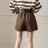 Casual High Waist Corduroy Shorts Women's A-line Loose Wide-leg Pants