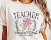 Comfort Colors Coquette Teacher Shirt, Pink Bow Back To School Tee