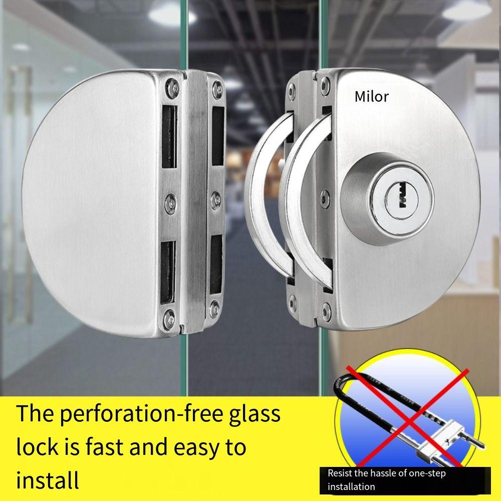No Need Drilling Office Glass Door Lock 13-18mm Room Door Locks Glass Display Cabinet Locks  Shop