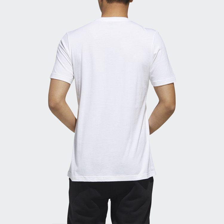 Adidas T Shirts Men's White Crew Neck Moderate Straight Fit FM6102
