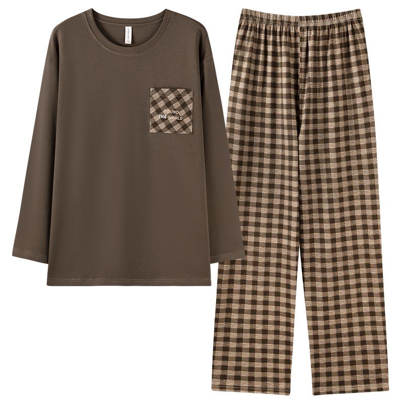 Pajamas Men'S Spring And Autumn Pure Cotton Long Sleeve Autumn Men'S Loose Casual Homewear Suit Men'S