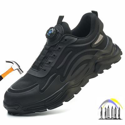Chaussures de travail avec protection pour femmes hommes chantier de construction chaussures de sécurité antidérapantes avec bouton rotatif chaussures de travail à embout acier