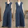DIMANAF 2026 Plus Size Women Jumpsuits Overalls Long Pants Jeans Trousers Vintage Streetwear Loose Casual Denim Blue
