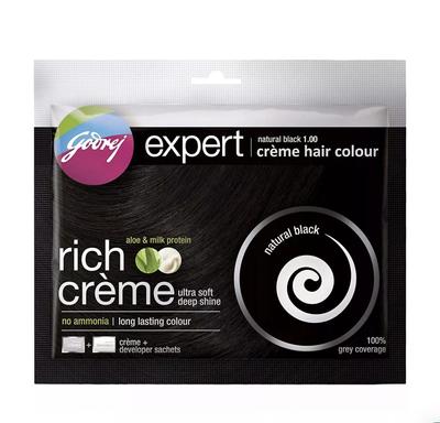 Tintura per capelli in crema, nero naturale (40 g), Expert Creme Colore dei capelli Nero Naturale,