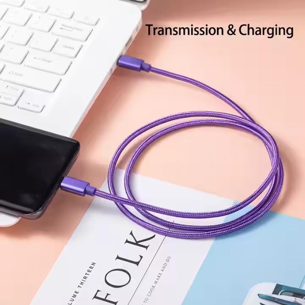66W USB C To Type C Nylon Braided Data Cables PD Fast Charging Cords for iPhone16 Pro Samsung S24 Xiaomi 1/2/3m Charging Cable