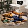 1pc Anime Design Round Carpet - Cute Teddy Bear and Bunny Print Chair Mat for Office, Home Decor, Living Room, Bedroom, Game Room Decoration.K003