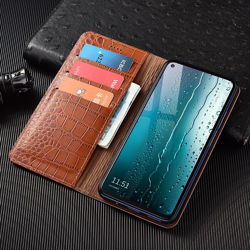 Crocodile Genuine Leather Flip Case For Asus Zenfone 5 5Z 6 7 8 9 10 11 12 ZS620KL ZE620KL ZS630KL Pro Flip Ultra Wallet Cases