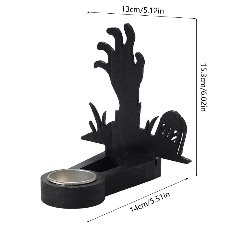Funny Shadows Stand Wrought Iron Halloween Table Candlestick Decoration Home Ornament Candlelights Dinner Candle Holder