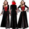 Womens Halloween Costume Vampire Witch Queen Dress Cosplay Outfit Black Gothic Fantasy Role Play