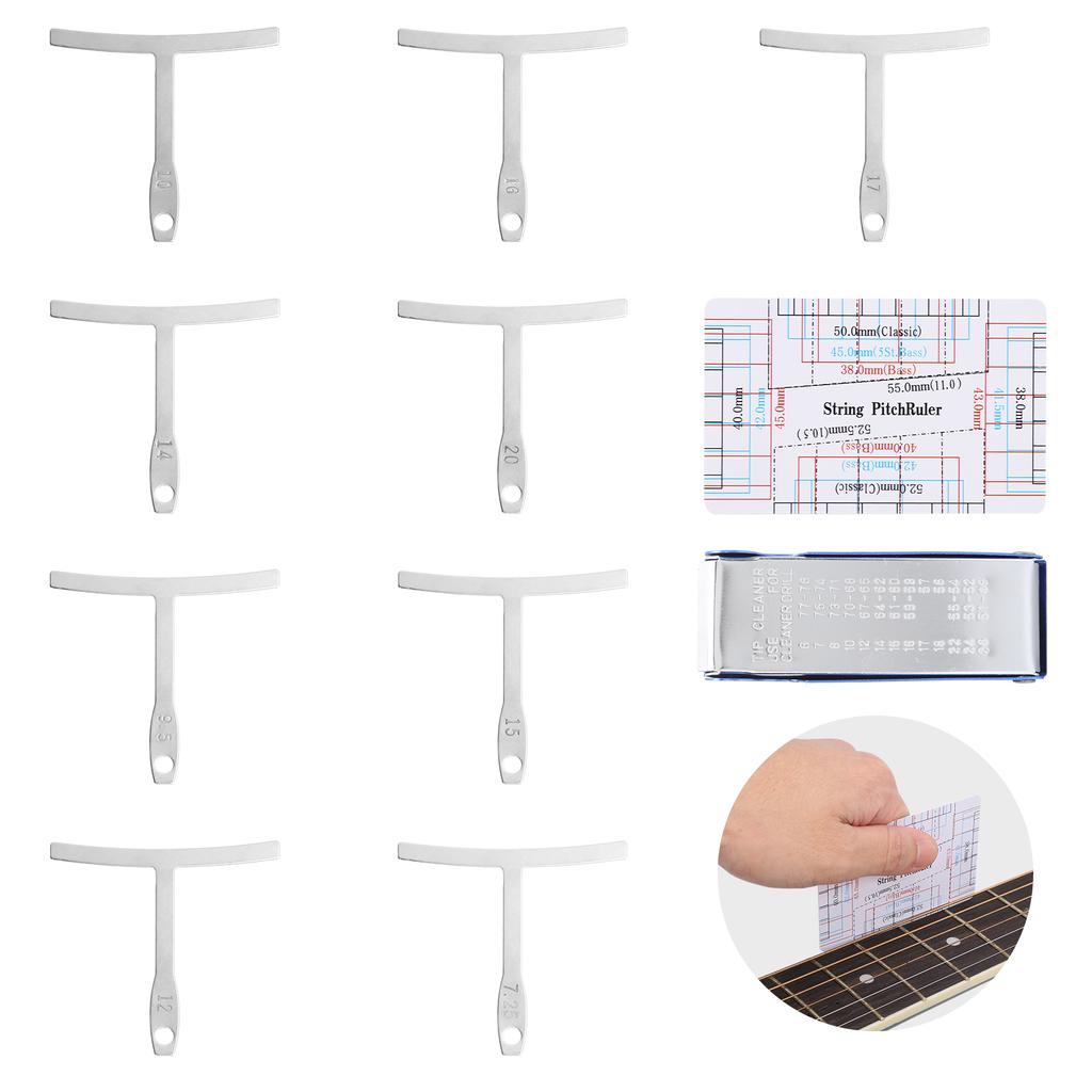 Luthier Tools Radius Gauge String Gauge Ruler Measuring Tool for Guitar Bass Repairing Maintenance