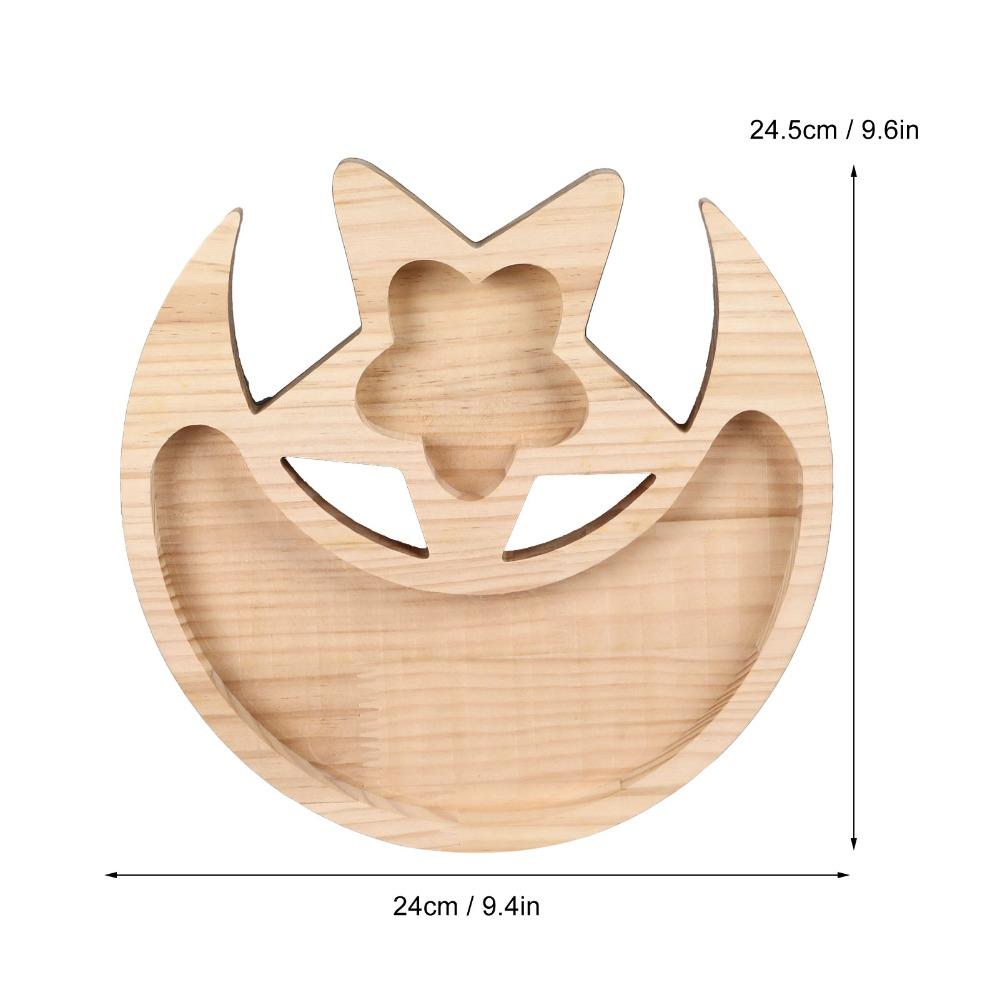 Moon Shaped Wooden Crystal Tray Star Shape Wood Crystal Holder Display Dish Lightweight Minimal Wooden Organizer Tray