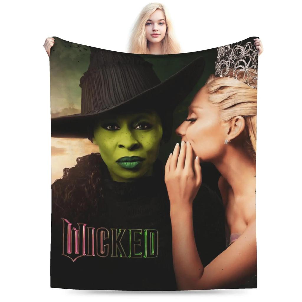 Wicked For Good Blanket Super Soft Plush Throw for Kids and Adults Funny Flannel Bedspread for Couch Bed Cover