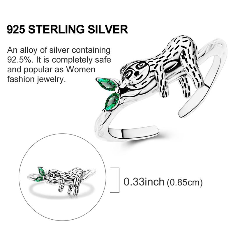 Original 925 Silver Ring Sparking Bear Bow Wing Rose Open Rings for Women Girls Jewelry Birthday Anniversary Engagement Gifts