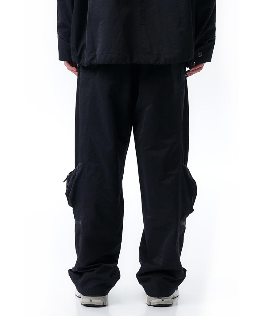 OHY String Pocket Track Pants-Black