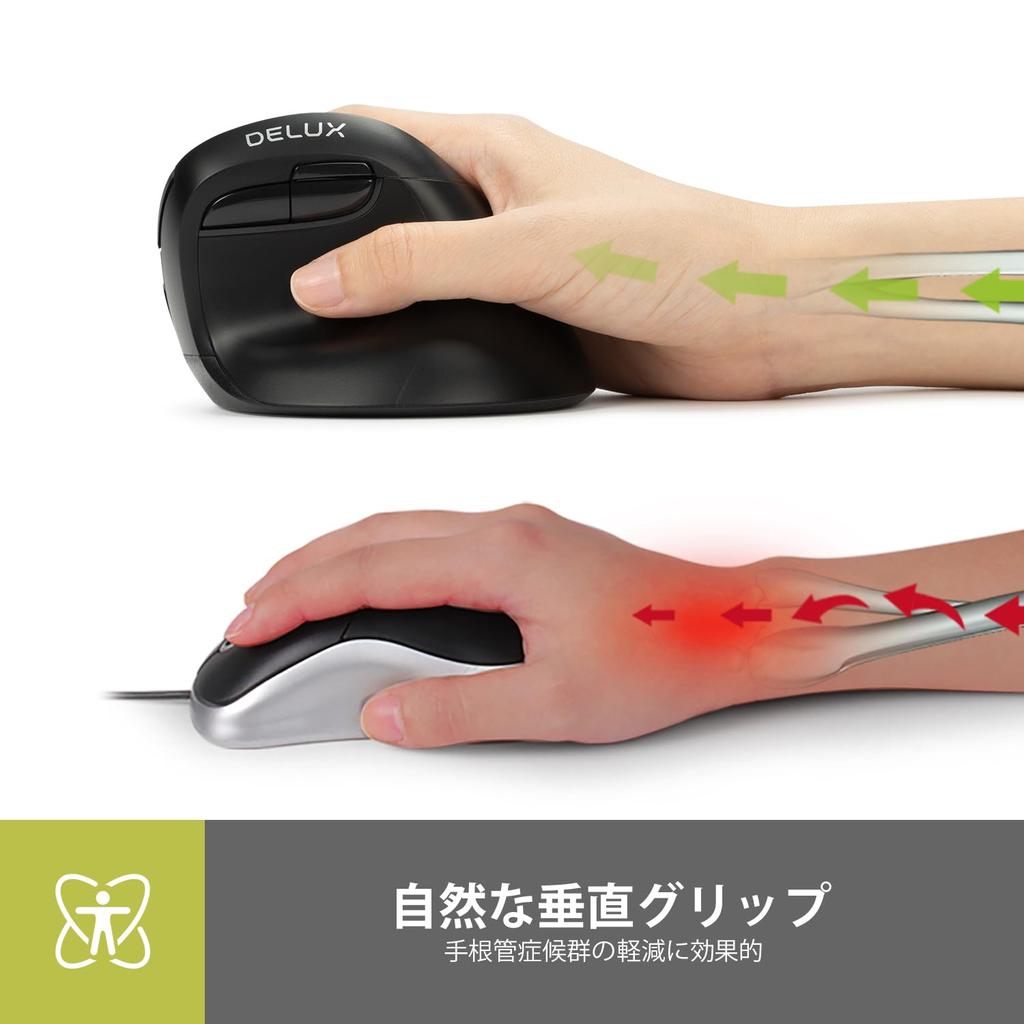 Delux Ergonomiczna Bezprzewodowa 4000 Dual Łagodzi Nadgarstek i Rękę dla i Maców Mysz, Cicha, Dla Małych Rąk, Pionowa, DPI, Tryb 2.4G/Bluetooth 5.0, Tunel,