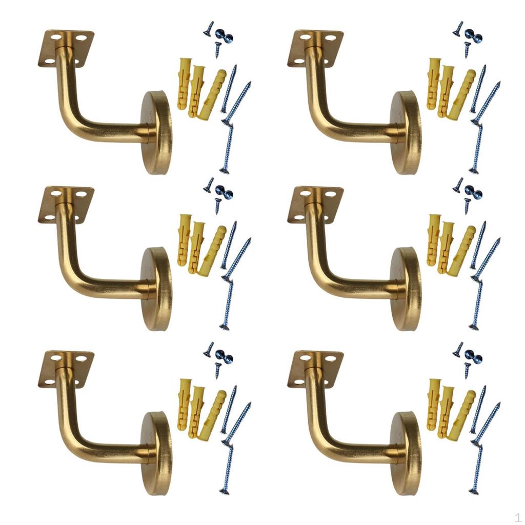 6 Pieces Banister Support Stairs Hand Rail Brackets Corridor Outdoor Indoor Railing Versatile