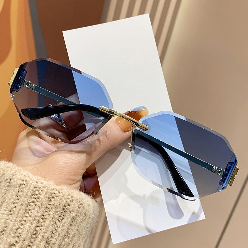 Xiaomi Mi New Metal Sunglasses Women's Frameless Curved Fashion Sunglasses High-end Trendy Small Frame Sunglasses 90322