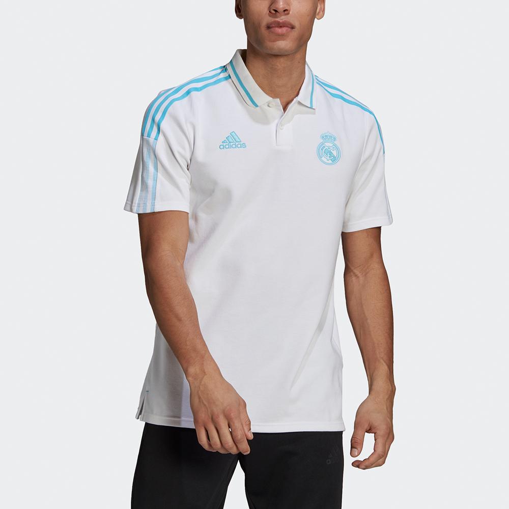 Adidas Pánské sportovní polo tričko s krátkým rukávem Real Madrid Bílé GS0403