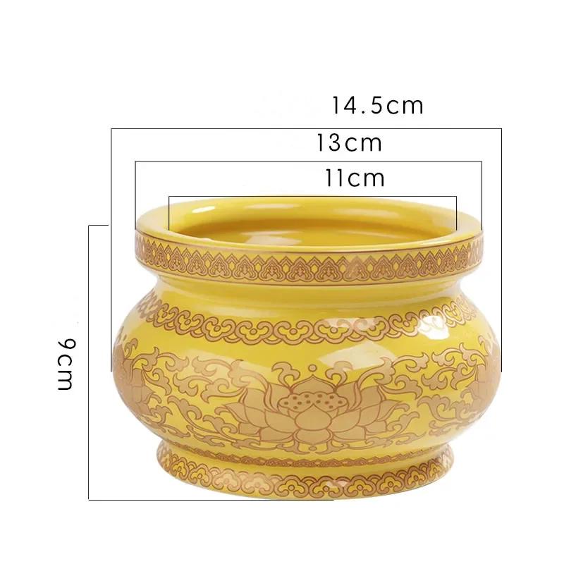 Chinese Traditional Ceramic Incense Burner Ornaments Guanyin Worship Incense Burner Decoration Feng Shui Buddha Hall Supplies