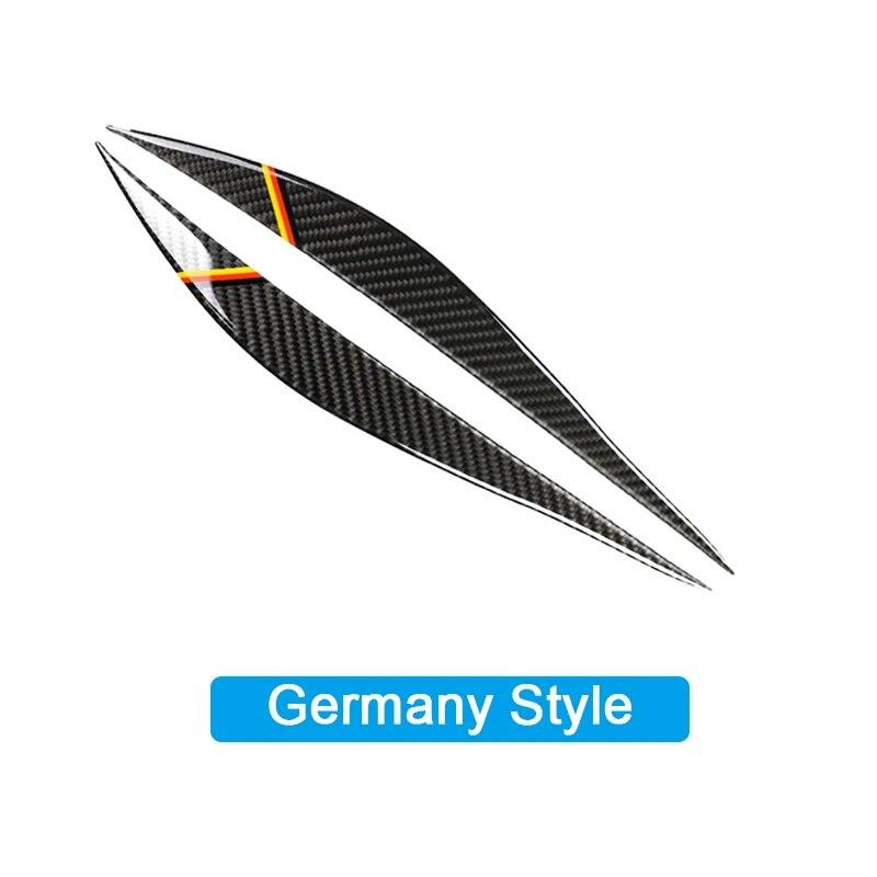 2PCS Carbon Fiber Car Front Scheinwerfer Augenbrauen Lampe Streifen Dekorative Aufkleber Für BMW 3 Serie F30 2013-15 außen Zubehör