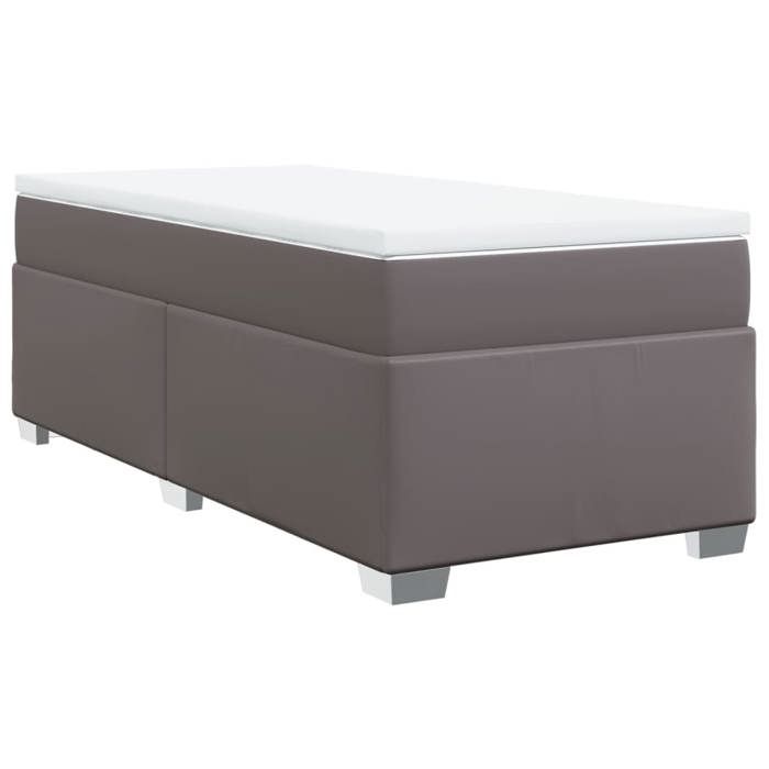 Maison Exclusive - Sommier à lattes de lit avec matelas Gris 100x200 cm Similicuir