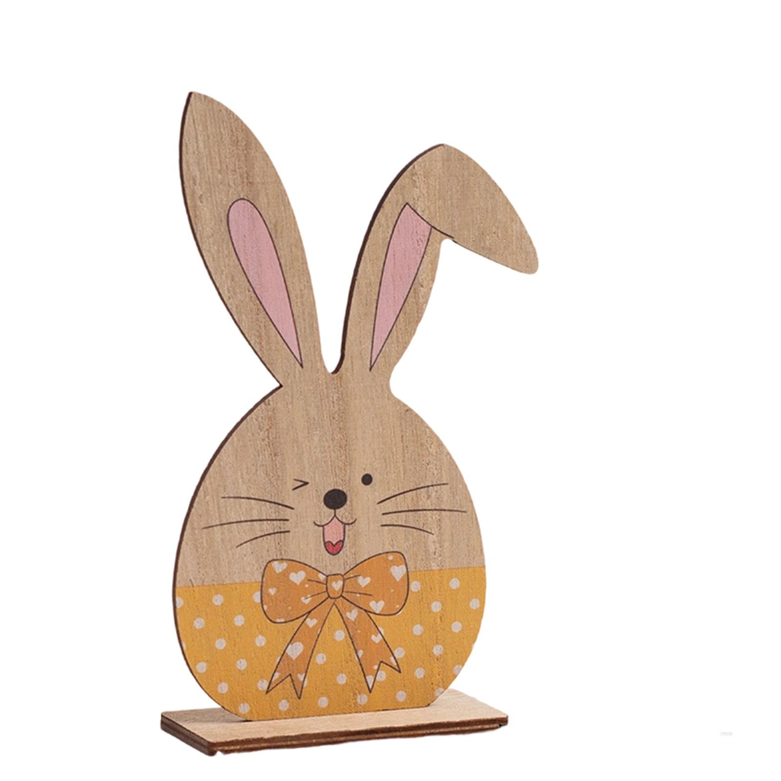 3D Фигурка Пасхального Кролика Расписное Настольное Украшение