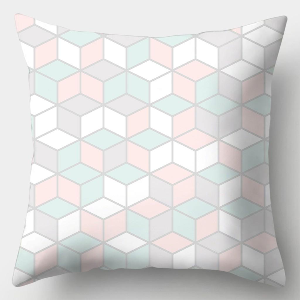 Pink Plaid Pillowcase Square Sofa Pillowcase Striped Plaid Cushion Cover