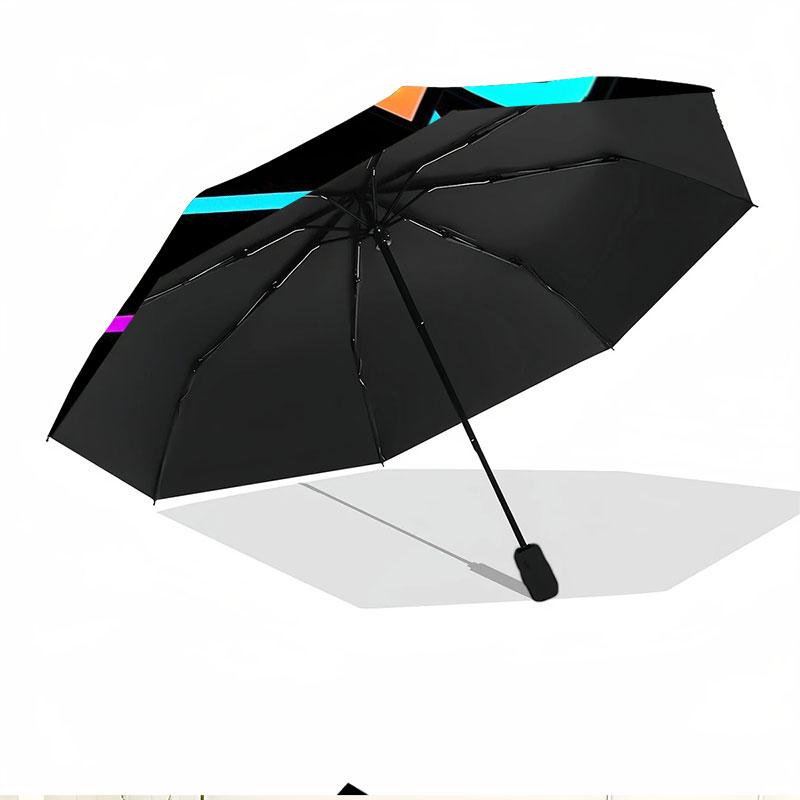 Geometry Dash Print Automatic Open Close Umbrella, Portable Foldable Umbrella, for Outdoor Commute Camping Trip, Ideal Birthday Gift