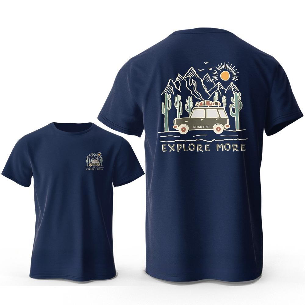Explore More Printed Tshirt Cotton Adventure Graphic Tees For Unisexs Clothing Unisex 2026 Summer New Tops Wanderlust Streetwear