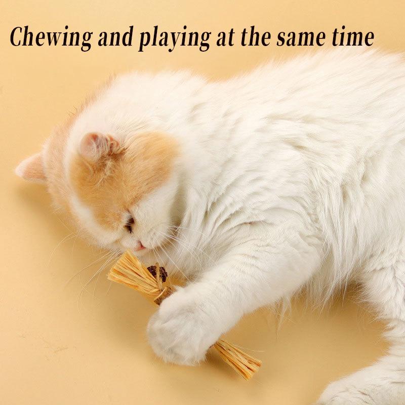 Cat Toys Silvervine Chew Stick Polygonum Kitty Raffia Grass Pet Supplies Cleaning Teeth Stick Pet Bite Hemp Rope Cat Toy