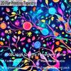 2D UV Reactive Tree of Life Tapestry Blacklight Glowing Psychedelic Wall Decor