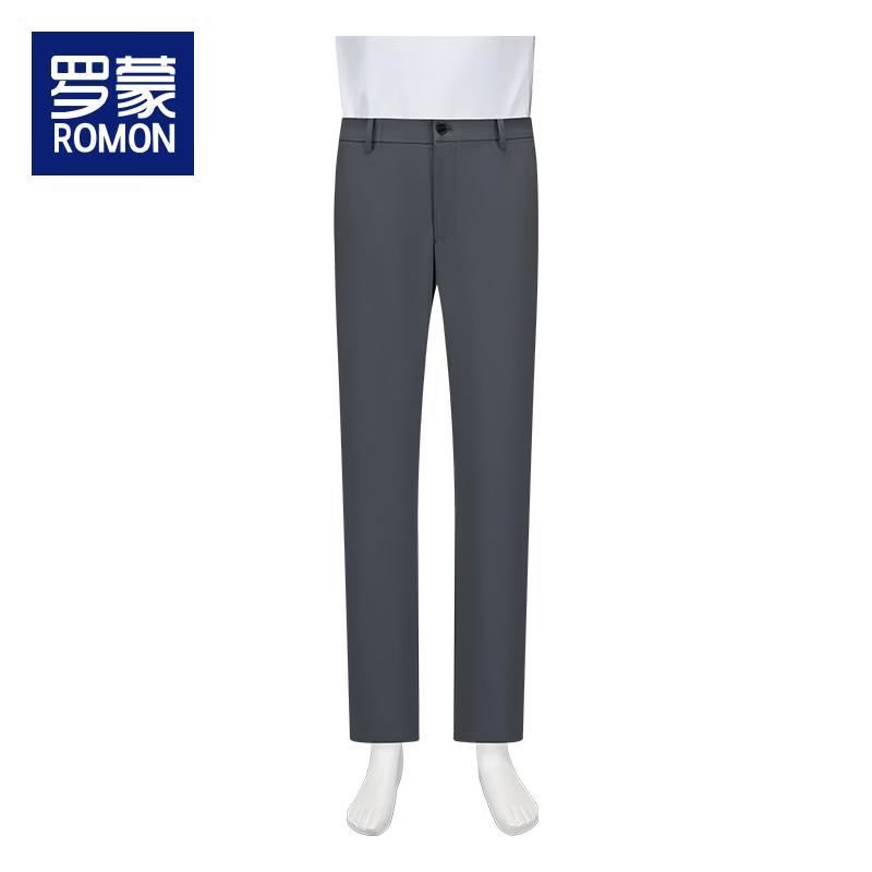 ROMON Men's Business Casual Straight-Leg Commuter Trousers
