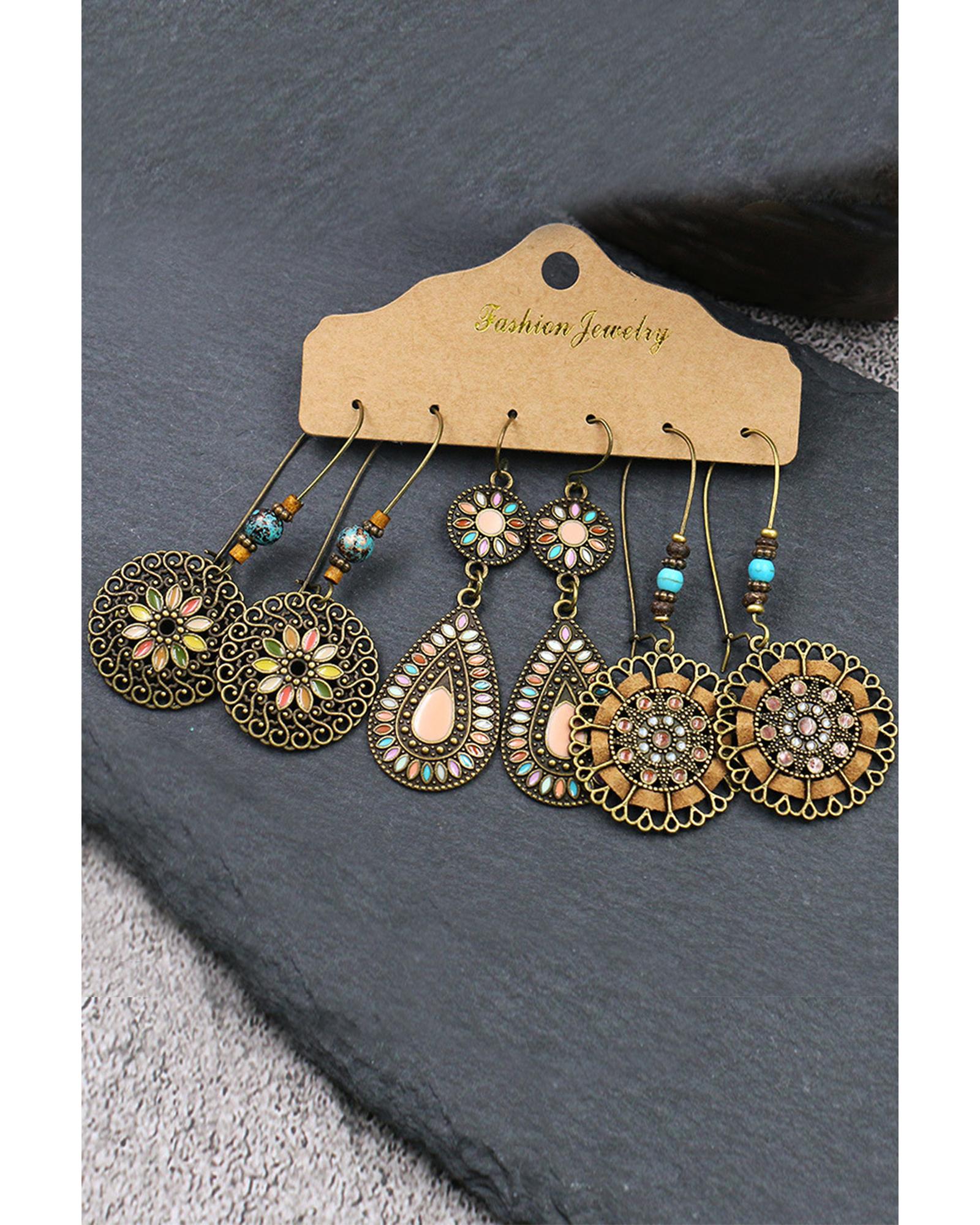 

Azura Exchange Boho Retro Dangle Earrings Set ONE SIZE золотий