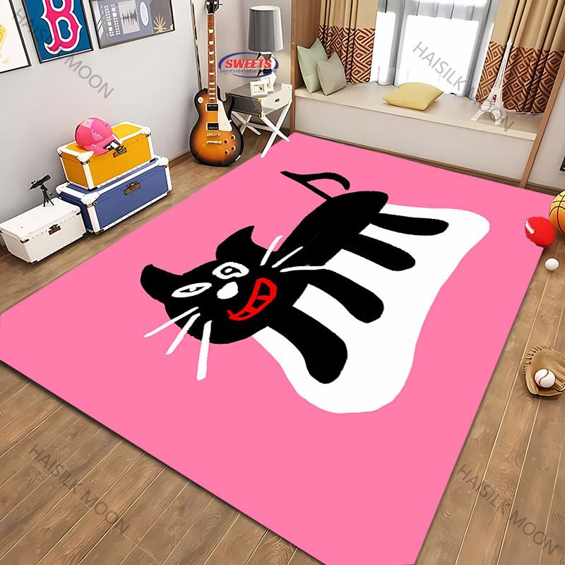 

1 шт. Ковер с рисунком «Стыковка кошек», моющийся, коврик для помещений в абстрактном стиле, с противоскользящей основой, ковер для гостиной, спальни, домашнего декора 40x60cm (16x24in)