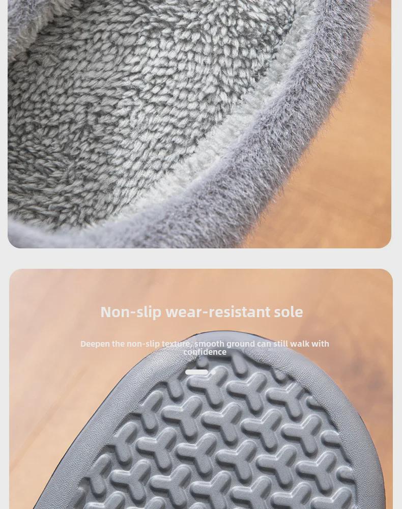 Pánské zimní bavlněné pantofle nadměrné velikosti: Silný, Plyšový a Vhodný pro Vnitřní i Venkovní Použití.