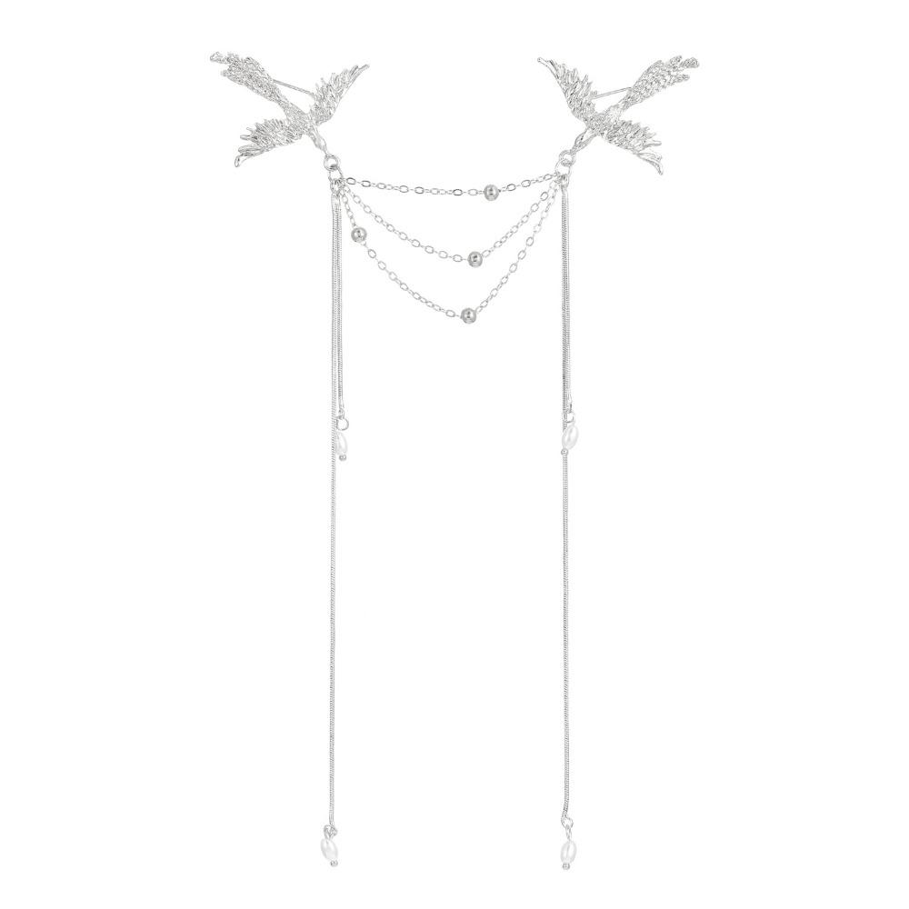 Corsage Ornaments Phoenix Tassel Brooch Pearl Chinese Style Brooch Pin Birds Badge Pin  Party