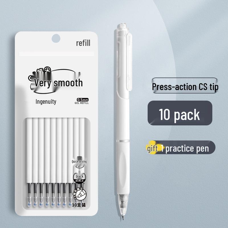 Large Capacity Black Gel Pen Refill for Exams, Quick-Drying, 0mm