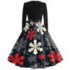 Women's Trendy Casual Long Sleeve Neck Halloween Print Dress
