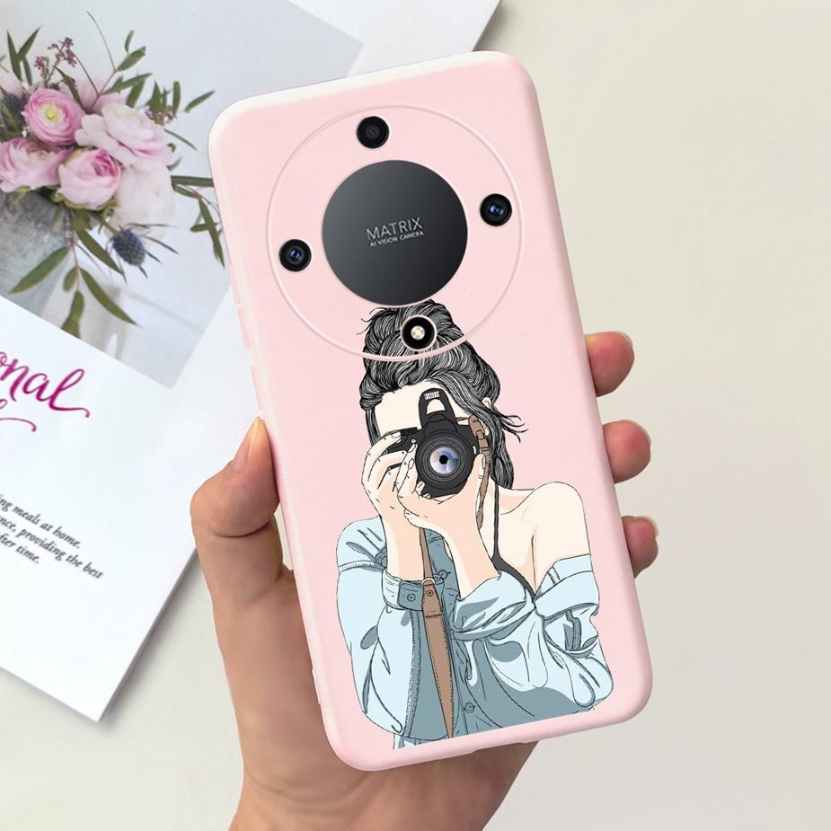 Für Honor Magic6 Lite Hülle Honor X9b Hübsche Mädchen Sonnenblumen Hülle Weiche Silikon Handyhülle Für Honor Magic6 Lite HonorX9b Bumper