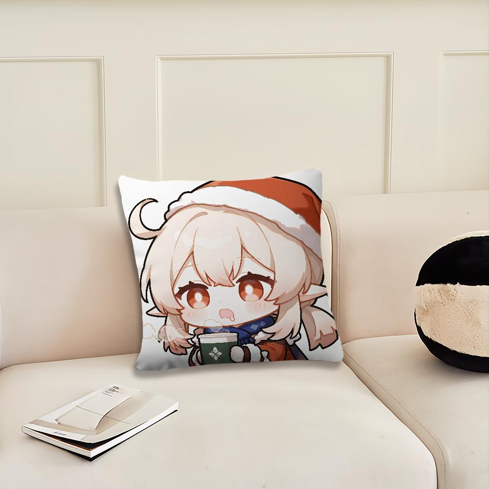 Genshin Impact Christmas a Game cushion cover Pillow Cover Decoration Room Home Sofa living Office Car Nordic Simplicity