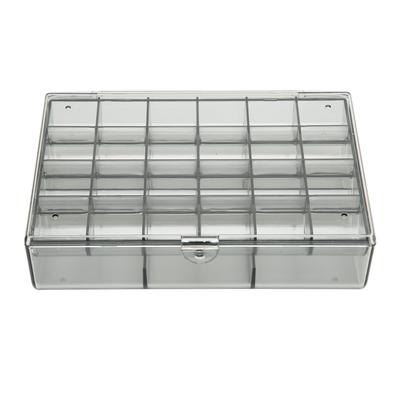 Ohrring-Organizer-Box Große Kapazität 30 Fächer Durchscheinendes Schwarzes Acryl Schmuckaufbewahrung