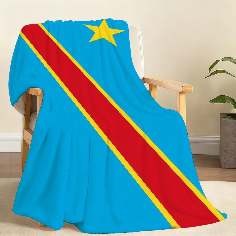 Nation Democratic Republic Congo Flag Blanket Soft Throw Blanket for Home Bedroom Sofa Picnic Travel Office Cover Blanket Gift