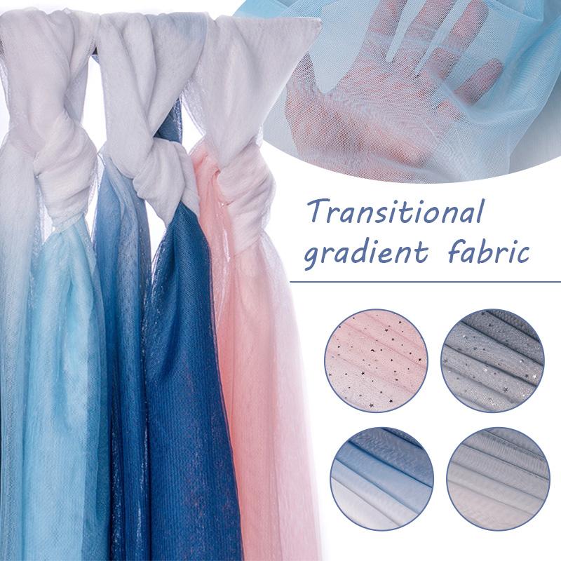 1M Gradientowa przędza Tiul Organza Tkanina Błyszczący tiul w gwiazdki Do szycia Sukienka Spódnica Materiał Zasłona Manikiur Tło do zdjęć Przędza