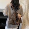 Leopard Print Tote Bag Women's Large Capacity Retro Shoulder Bag Multi-Functional Backpack