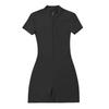 European Summer Zipper Short Sleeve Women's Yoga Bodysuit - Dance Fitness Jumpsuit