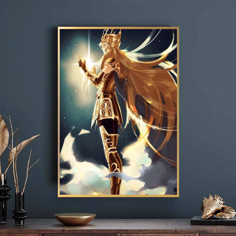 Plakat Saint Seiya Samoprzylepna Sztuka Wodoodporny Papierowy Naklejka Kawiarnia Bar Pokój w Domu Studenckim Dekoracja Ściany