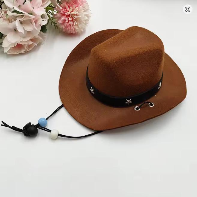 Pet Kitten & Dog Cowboy Hat - Western Style Birthday Party & Festival Mini Hat 
